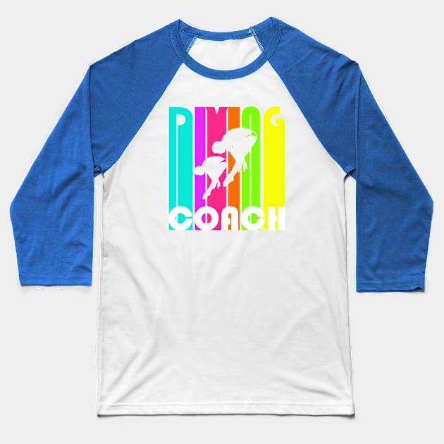 Platform Diving Coach Springboard Diver Silhouette Diving Trainer Gift Baseball T-Shirt by Bezra